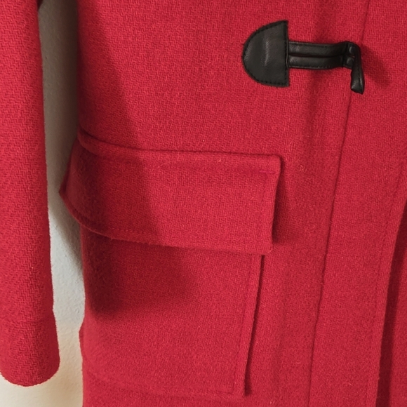 Gap Kids Hooded Red Wool Coat Size Large - Picture 4 of 8